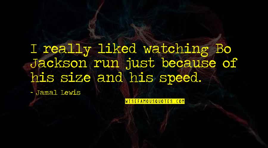 We Run Because Quotes By Jamal Lewis: I really liked watching Bo Jackson run just