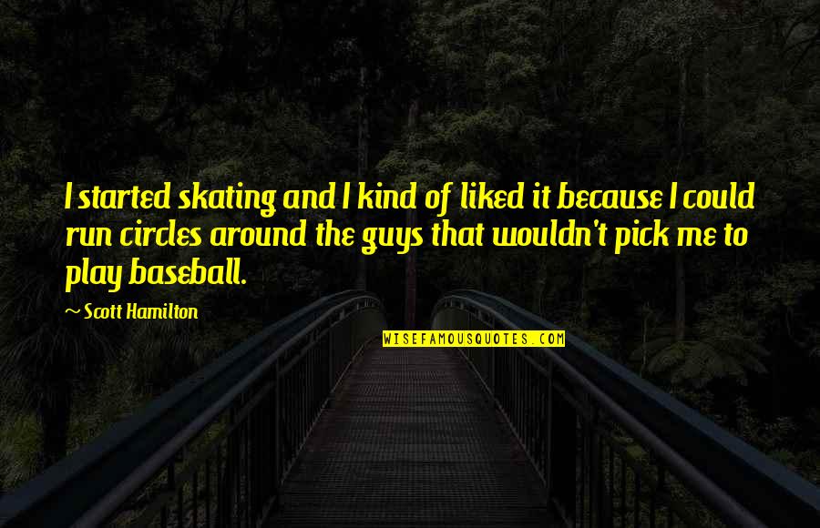 We Run Because Quotes By Scott Hamilton: I started skating and I kind of liked