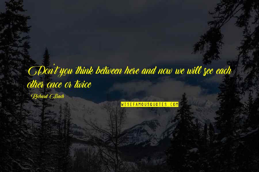 We See You Quotes By Richard Bach: Don't you think between here and now we