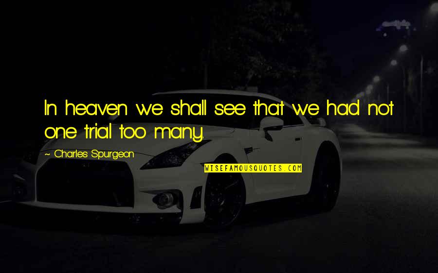 We Shall See Quotes By Charles Spurgeon: In heaven we shall see that we had We Shall See Quotes By Charles Spurgeon: In heaven we shall see that we had