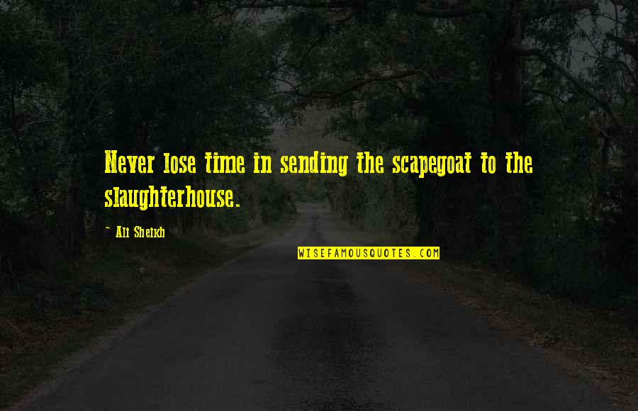 We Shine Like A Burning Star Quotes By Ali Sheikh: Never lose time in sending the scapegoat to