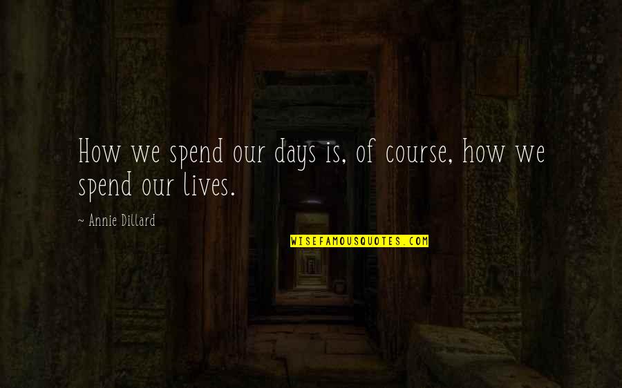 We Spend Our Lives Quotes By Annie Dillard: How we spend our days is, of course,