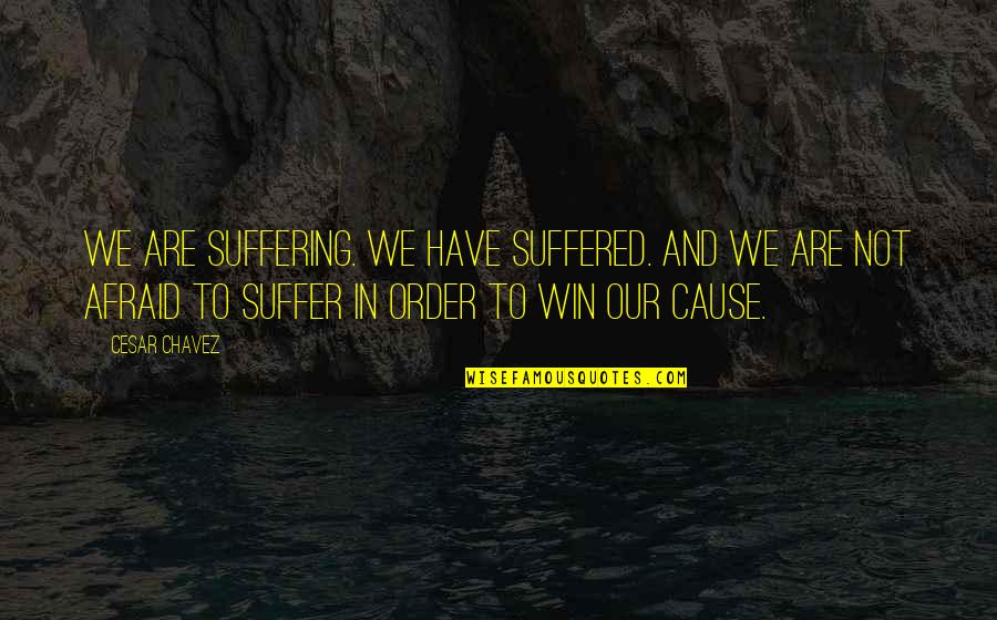 We Suffered Quotes By Cesar Chavez: We are suffering. We have suffered. And we