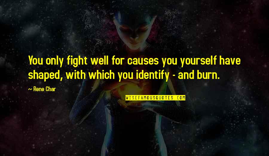 We Support You Quotes By Rene Char: You only fight well for causes you yourself