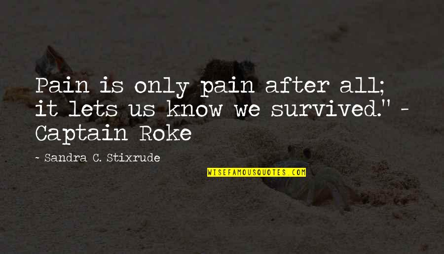 We Survived Quotes By Sandra C. Stixrude: Pain is only pain after all; it lets