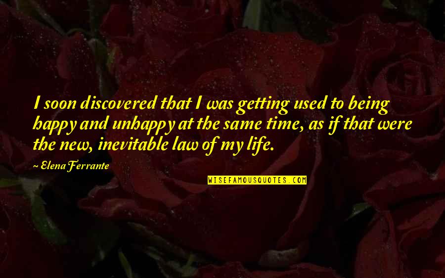 We Used To Be So Happy Quotes By Elena Ferrante: I soon discovered that I was getting used