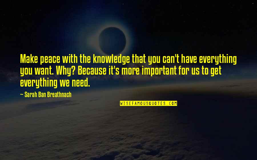 We Want Peace Quotes By Sarah Ban Breathnach: Make peace with the knowledge that you can't
