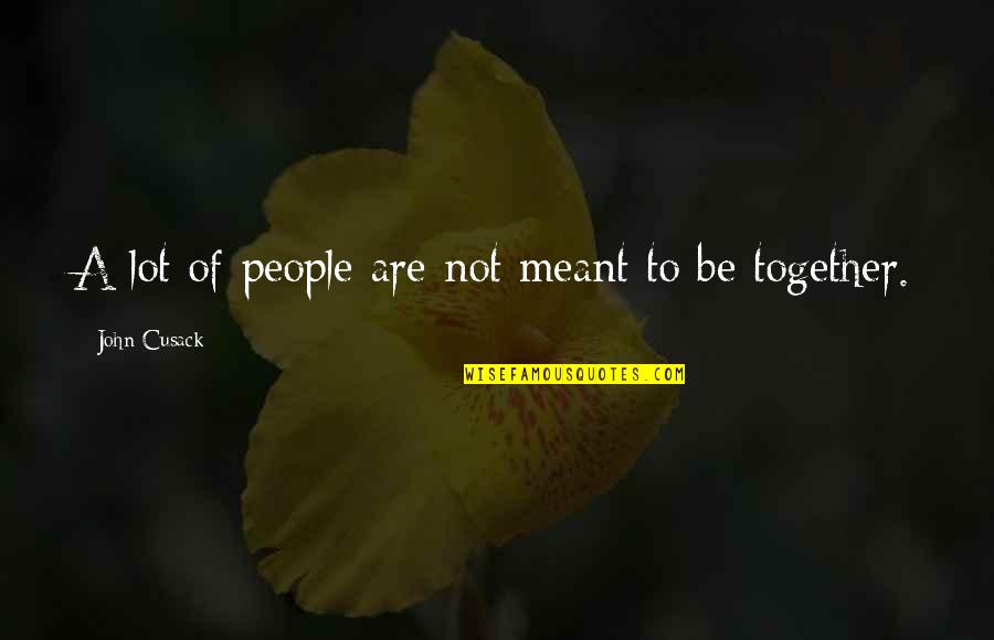 We Were Meant To Be Together Quotes By John Cusack: A lot of people are not meant to