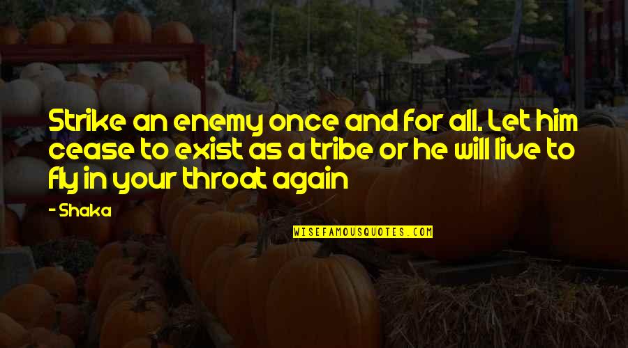 We Will Fly Again Quotes By Shaka: Strike an enemy once and for all. Let We Will Fly Again Quotes By Shaka: Strike an enemy once and for all. Let