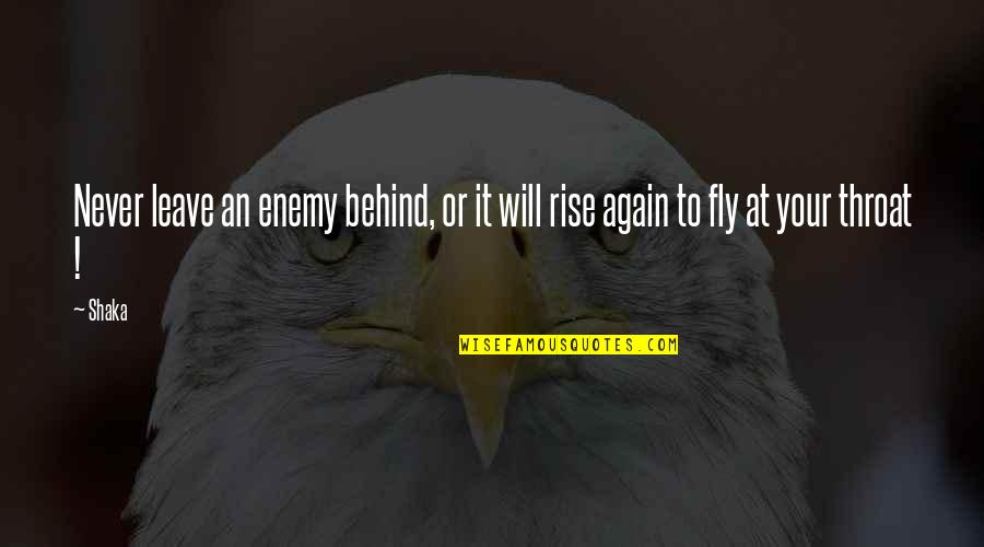 We Will Rise Again Quotes By Shaka: Never leave an enemy behind, or it will