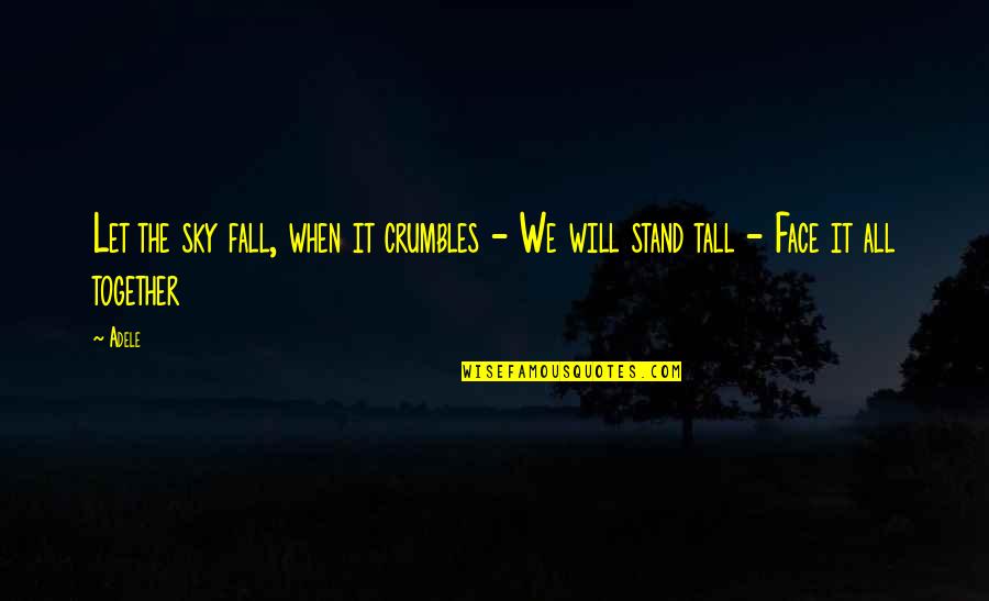 We Will Stand Quotes By Adele: Let the sky fall, when it crumbles -