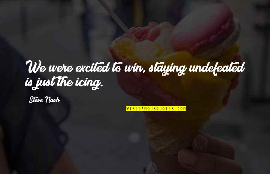 We Win Quotes By Steve Nash: We were excited to win, staying undefeated is