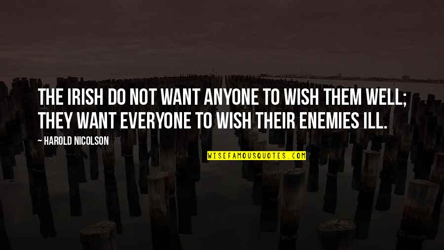 We Wish You Well Quotes By Harold Nicolson: The Irish do not want anyone to wish