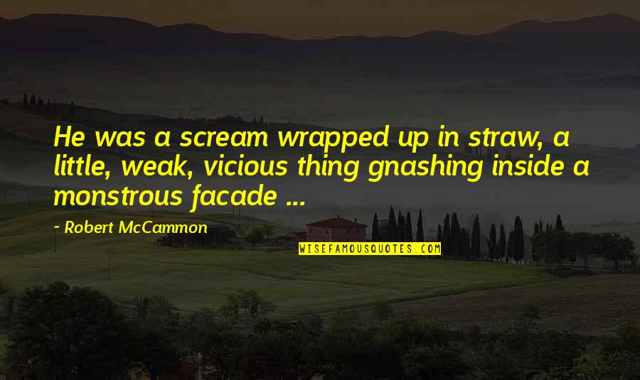 Weak Quotes By Robert McCammon: He was a scream wrapped up in straw,