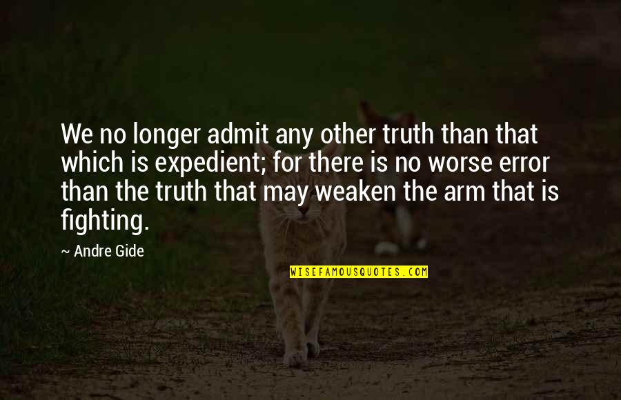 Weaken Quotes By Andre Gide: We no longer admit any other truth than