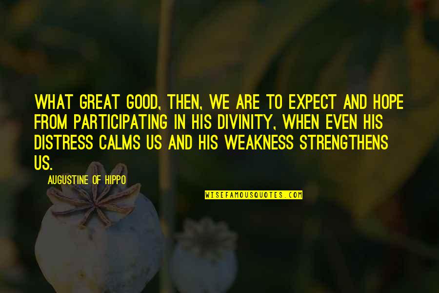 Weakness And God Quotes By Augustine Of Hippo: What great good, then, we are to expect