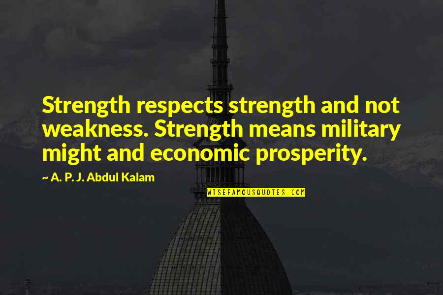 Weakness And Strength Quotes By A. P. J. Abdul Kalam: Strength respects strength and not weakness. Strength means