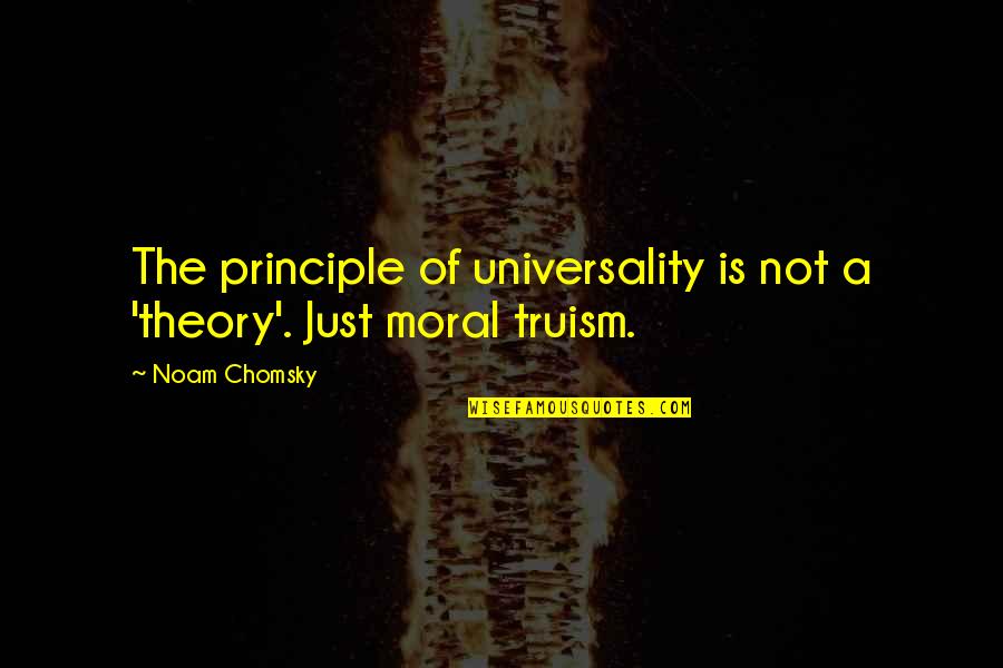 Weakness Of The League Of Nations Quotes By Noam Chomsky: The principle of universality is not a 'theory'.