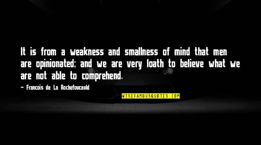 Weakness Of The Mind Quotes By Francois De La Rochefoucauld: It is from a weakness and smallness of