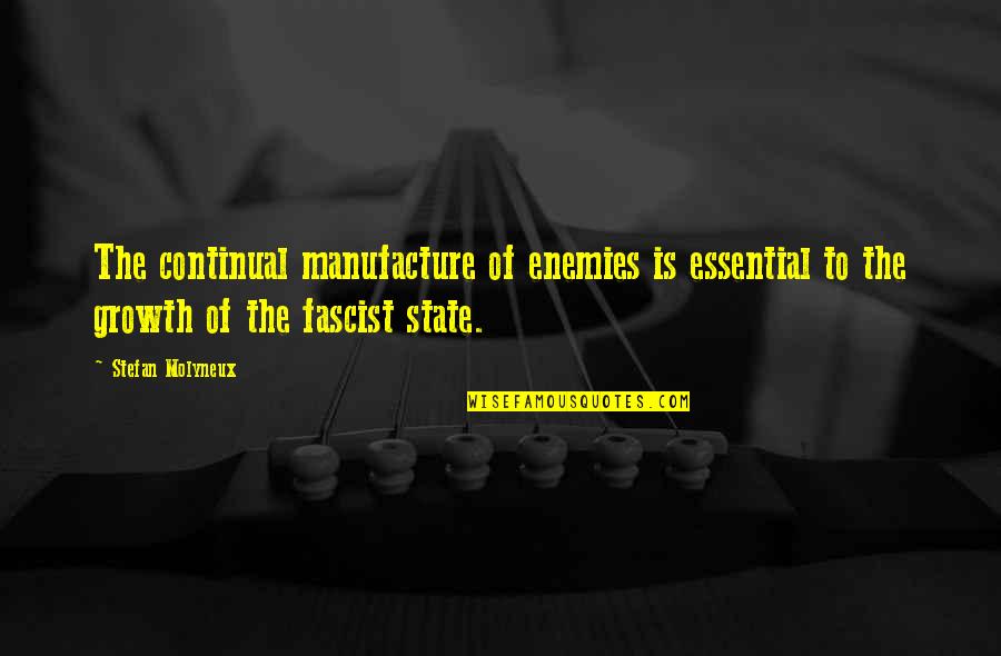 Weakness Strength All Knowing Quotes By Stefan Molyneux: The continual manufacture of enemies is essential to Weakness Strength All Knowing Quotes By Stefan Molyneux: The continual manufacture of enemies is essential to