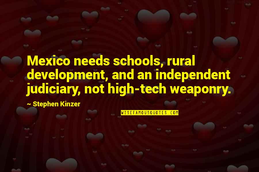 Weaponry Quotes By Stephen Kinzer: Mexico needs schools, rural development, and an independent