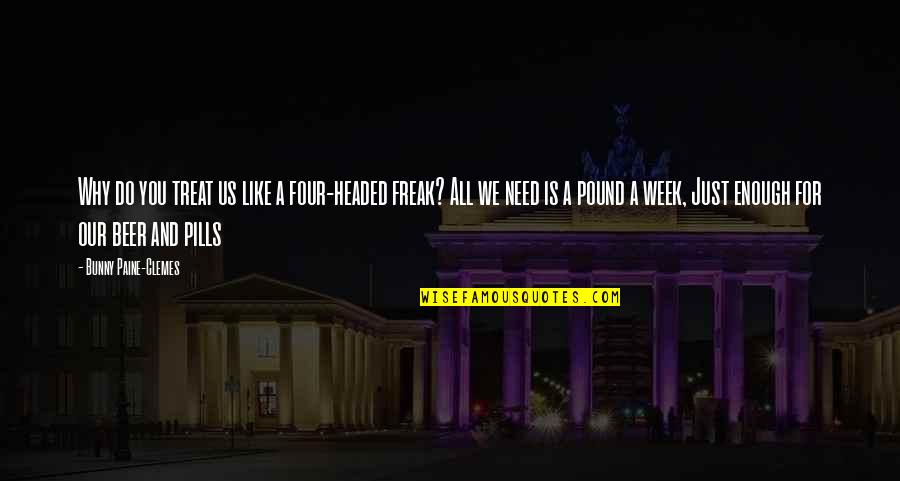 Wearables Shorts Quotes By Bunny Paine-Clemes: Why do you treat us like a four-headed