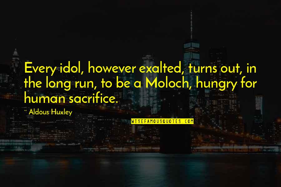 Weareiowa Quotes By Aldous Huxley: Every idol, however exalted, turns out, in the