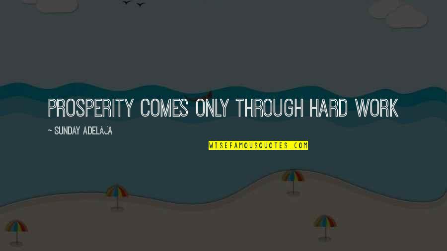 Wearer Quotes By Sunday Adelaja: Prosperity comes only through hard work Wearer Quotes By Sunday Adelaja: Prosperity comes only through hard work