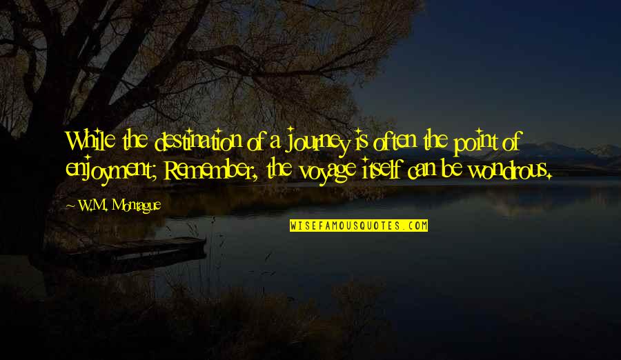 Wearing Hijab Quotes By W.M. Montague: While the destination of a journey is often Wearing Hijab Quotes By W.M. Montague: While the destination of a journey is often