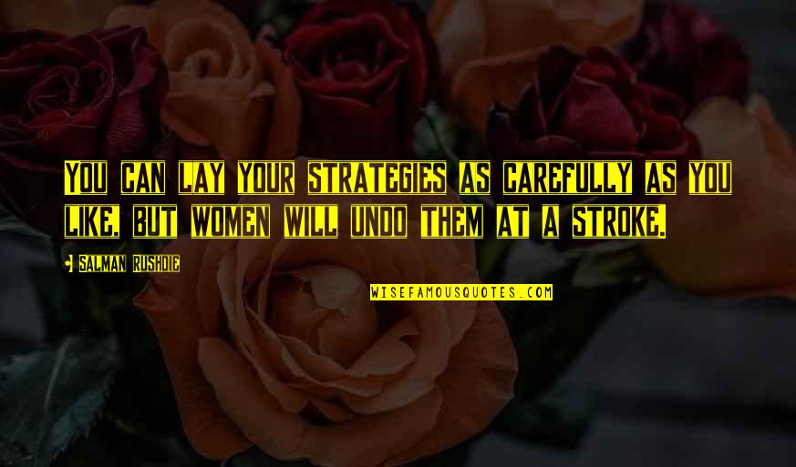Wearing Mask Quotes By Salman Rushdie: You can lay your strategies as carefully as Wearing Mask Quotes By Salman Rushdie: You can lay your strategies as carefully as