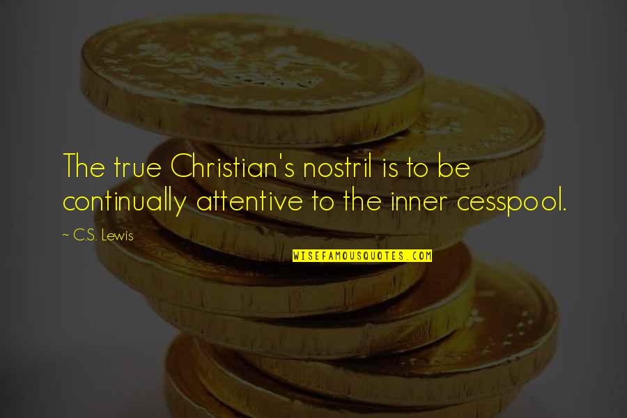 Wears The Crown Quote Quotes By C.S. Lewis: The true Christian's nostril is to be continually