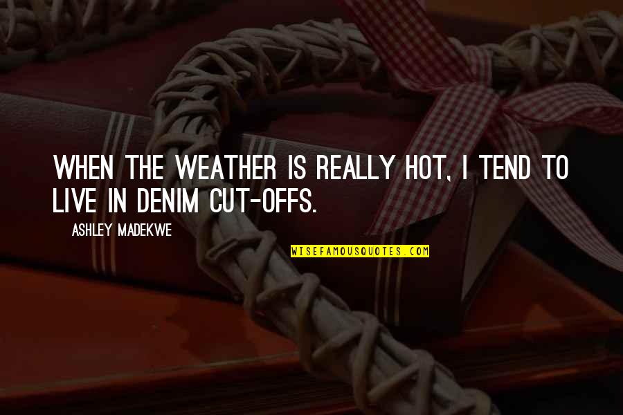 Weather Hot Quotes By Ashley Madekwe: When the weather is really hot, I tend