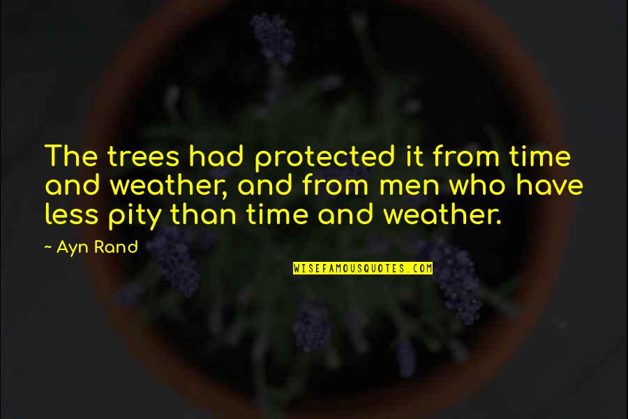Weather The Quotes By Ayn Rand: The trees had protected it from time and