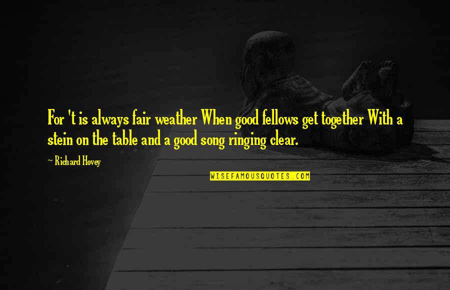 Weather Together Quotes By Richard Hovey: For 't is always fair weather When good