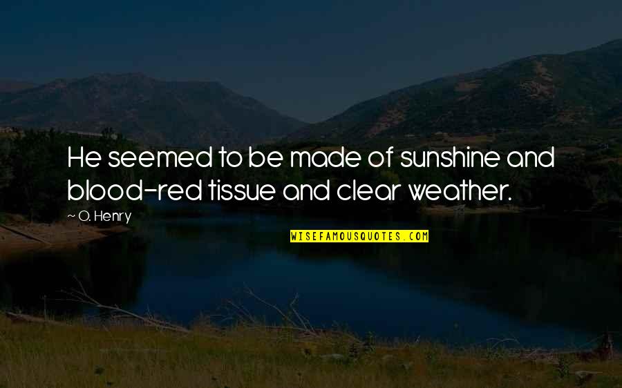 Weather'd Quotes By O. Henry: He seemed to be made of sunshine and