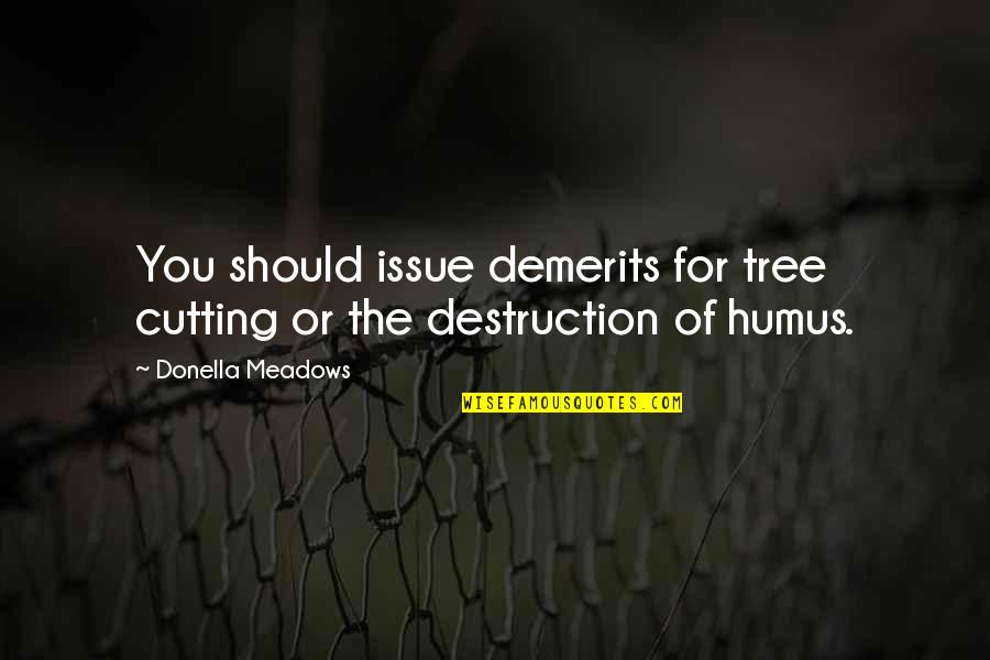 Weatherhead Young Quotes By Donella Meadows: You should issue demerits for tree cutting or Weatherhead Young Quotes By Donella Meadows: You should issue demerits for tree cutting or