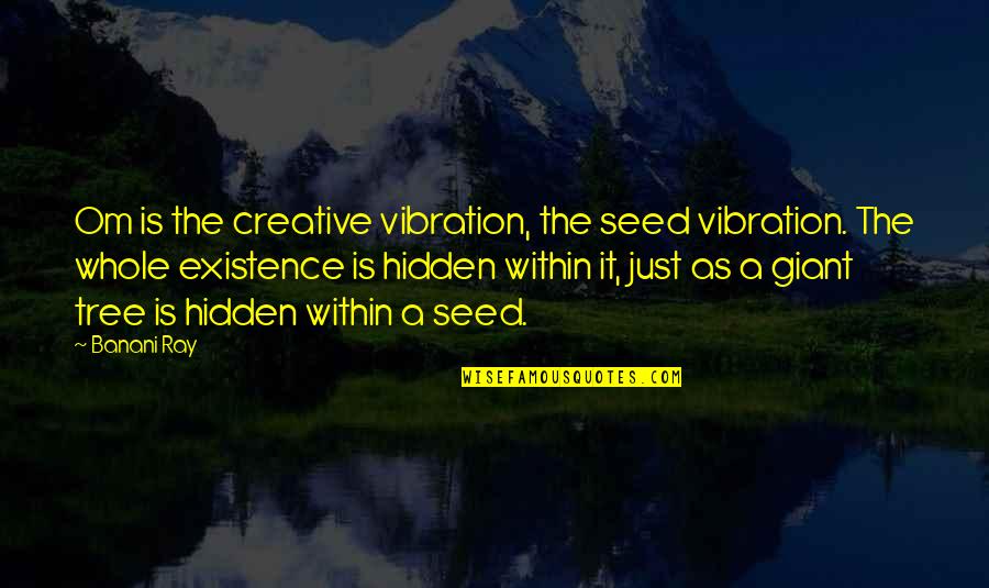 Weathershrunk Quotes By Banani Ray: Om is the creative vibration, the seed vibration.