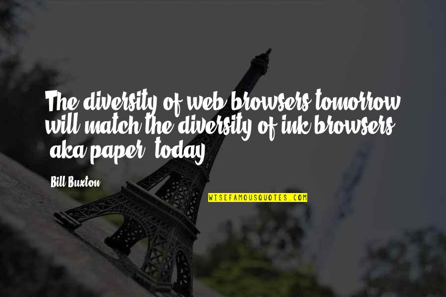 Web Browsers Quotes By Bill Buxton: The diversity of web browsers tomorrow will match