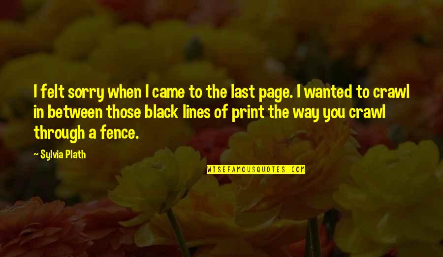 Web Of Belief Quotes By Sylvia Plath: I felt sorry when I came to the Web Of Belief Quotes By Sylvia Plath: I felt sorry when I came to the