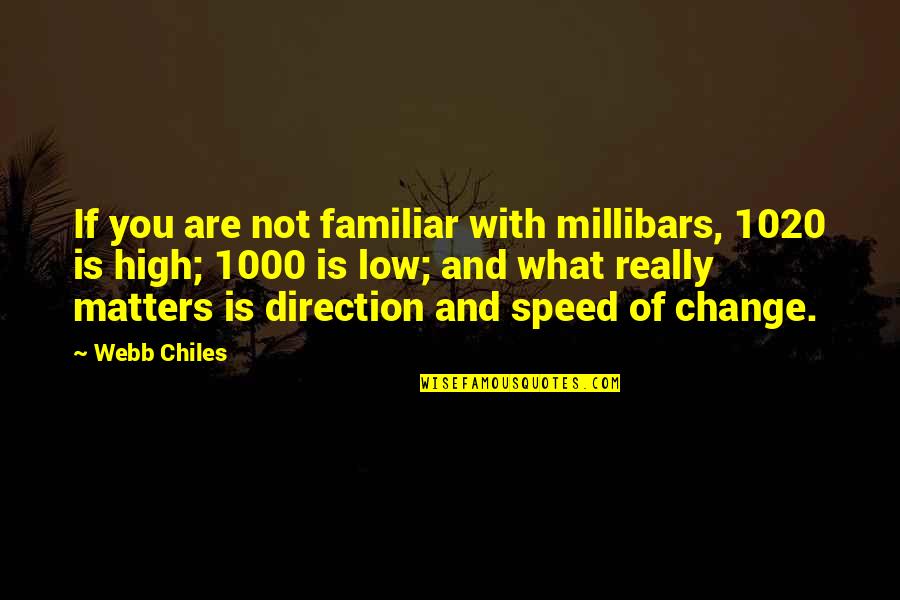 Webb Chiles Quotes By Webb Chiles: If you are not familiar with millibars, 1020
