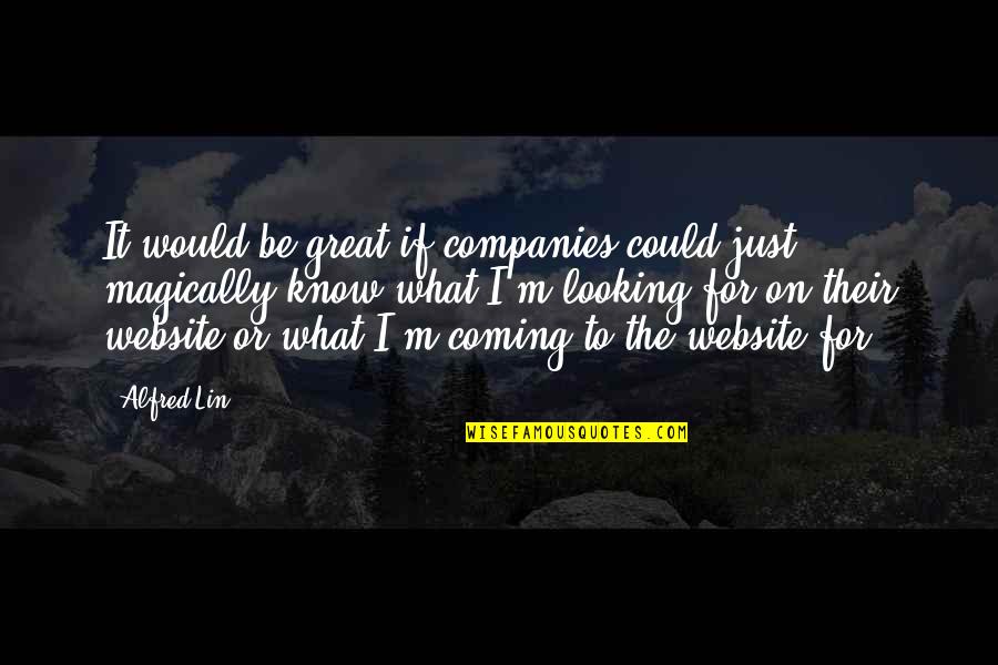 Website Coming Soon Quotes By Alfred Lin: It would be great if companies could just