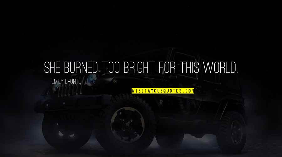 Website Design Price Quotes By Emily Bronte: She burned too bright for this world.