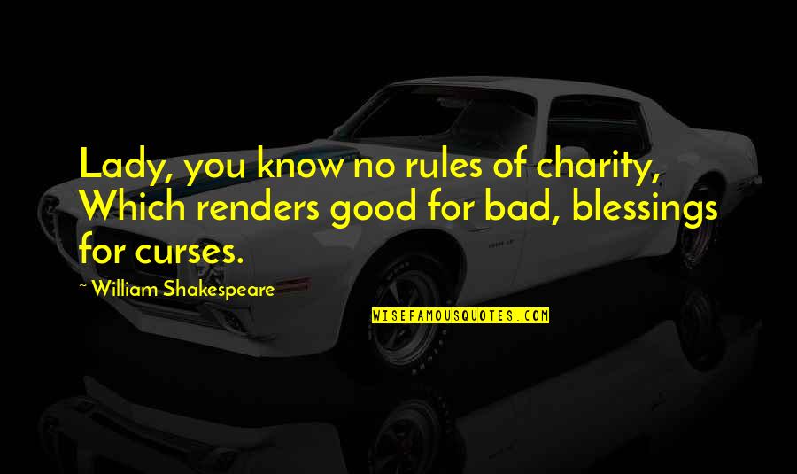 Wedderburn Quotes By William Shakespeare: Lady, you know no rules of charity, Which Wedderburn Quotes By William Shakespeare: Lady, you know no rules of charity, Which