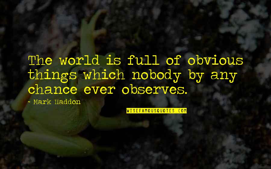 Wednesday Workday Quotes By Mark Haddon: The world is full of obvious things which