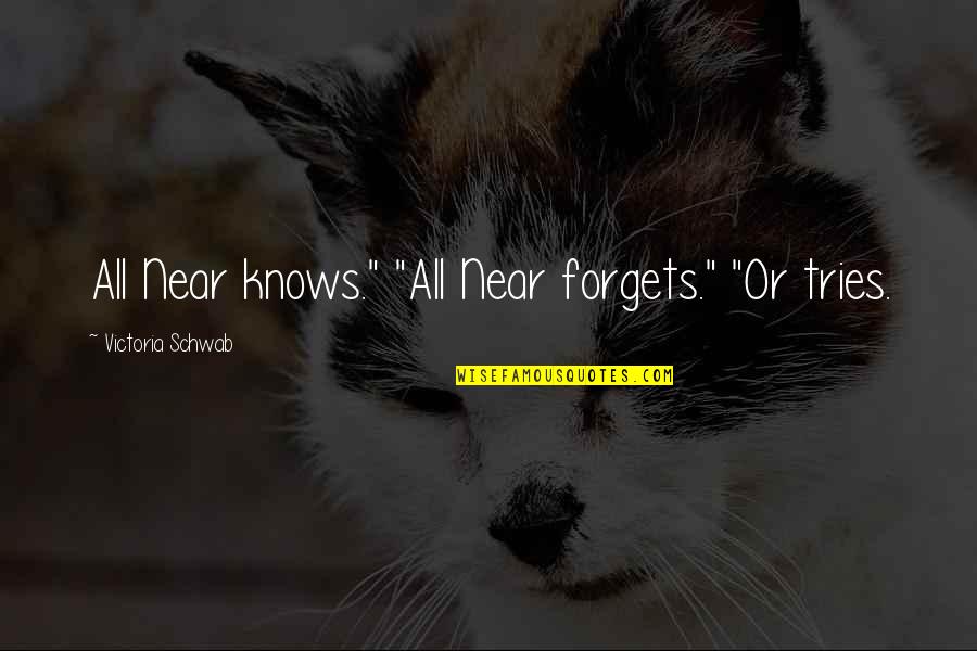 Weed And Friendship Quotes By Victoria Schwab: All Near knows." "All Near forgets." "Or tries.