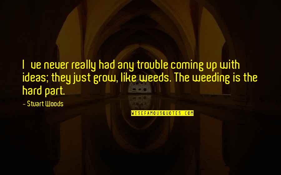 Weeding Quotes By Stuart Woods: I've never really had any trouble coming up