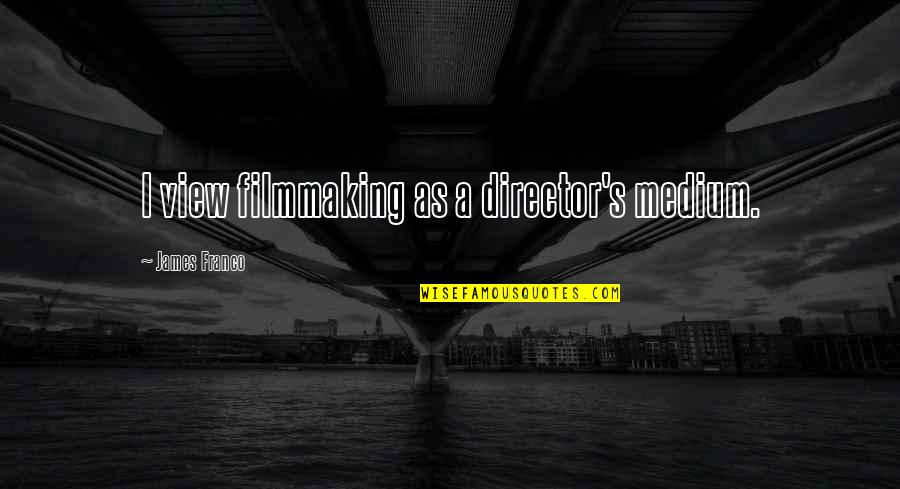 Weeeeeee Clean Quotes By James Franco: I view filmmaking as a director's medium.