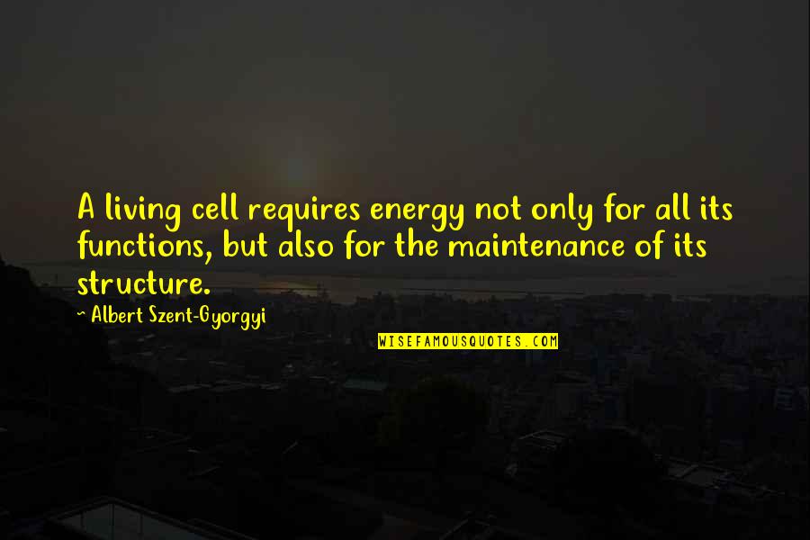 Weeekend Quotes By Albert Szent-Gyorgyi: A living cell requires energy not only for