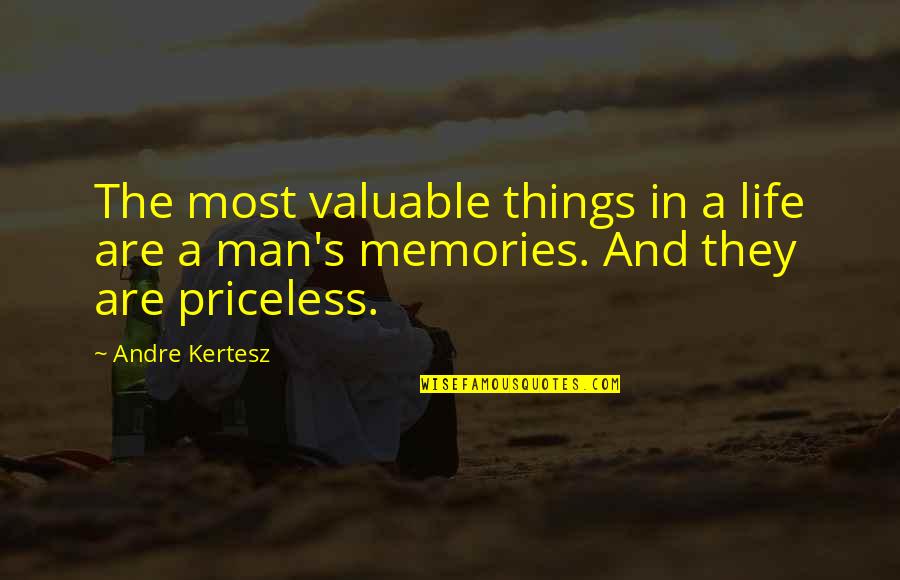 Weeell Quotes By Andre Kertesz: The most valuable things in a life are