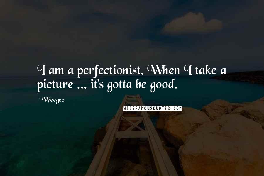 Weegee quotes: I am a perfectionist. When I take a picture ... it's gotta be good.